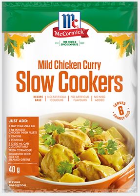 McCormick Slow Cookers Mild Chicken Curry Recipe Base 40g x 12