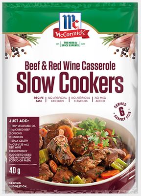 McCormick - Slow Cookers Beef & Red Wine Casserole Recipe Base 40g x 1 ...